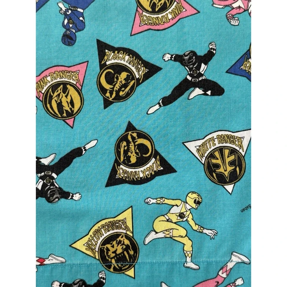RARE Vintage Mighty Morphin 1995‎ Saban Power Rangers Teal Hand-Made Pillow Case
